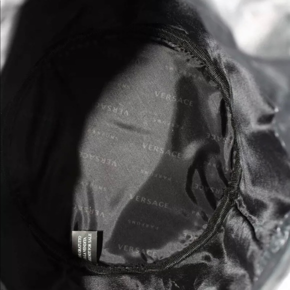 Versace Womens Nylon Metallic Drawstring Crossbody Bag Black Small Handb… - Picture 9 of 12